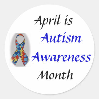 DSC_0555, Autism Awareness, April is, Month Classic Round Sticker
