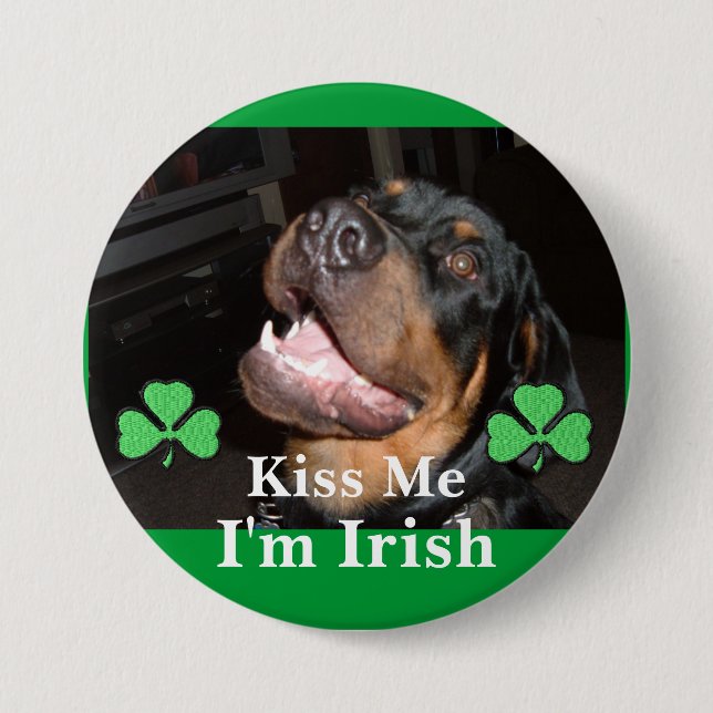 DSCF0313, Kiss Me , I'm Irish Pinback Button (Front)