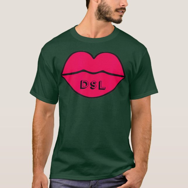 DSL Lips Big Hot Pink Licking Lipstick T-Shirt (Front)