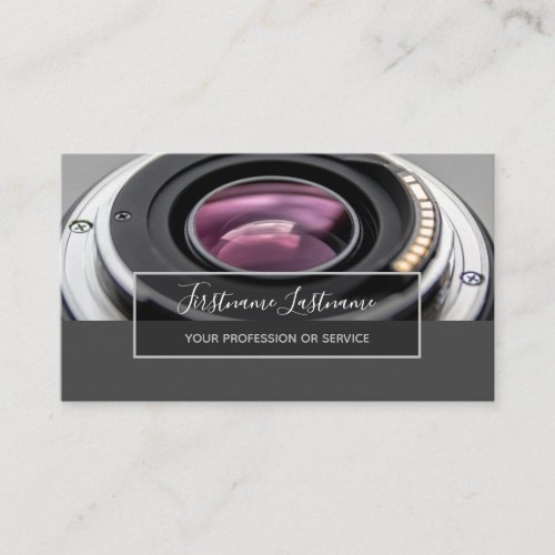 DSLR Camera lens for Photographers Videographers B Business Card