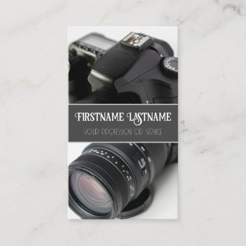 DSLR Camera lens for Photographers Videographers Business Card