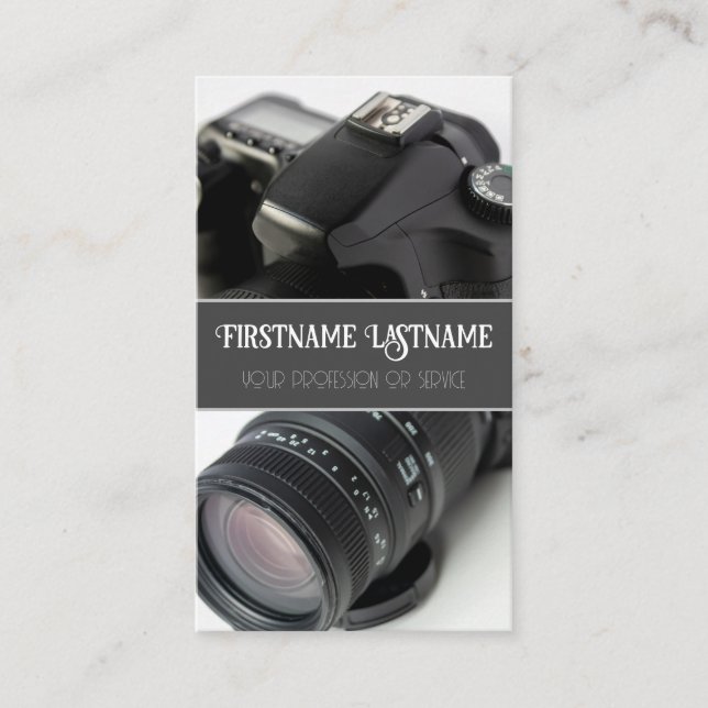 DSLR Camera lens for Photographers Videographers Business Card (Front)