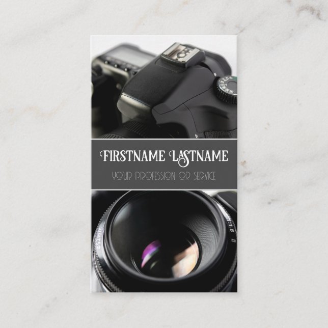 DSLR Camera lens for Photographers Videographers Business Card (Front)