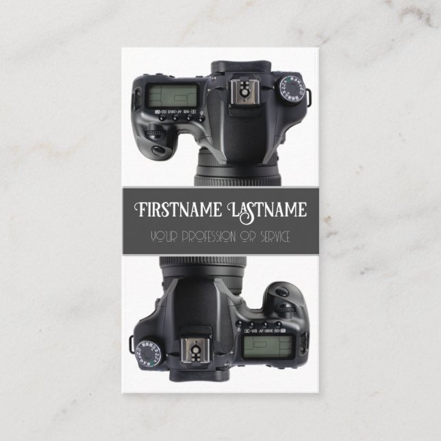 DSLR Camera lens for Photographers Videographers Business Card (Front)