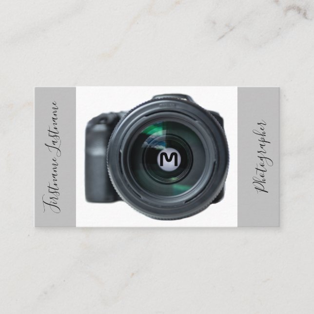 DSLR Camera lenses for Photographers Videographers Business Card (Front)