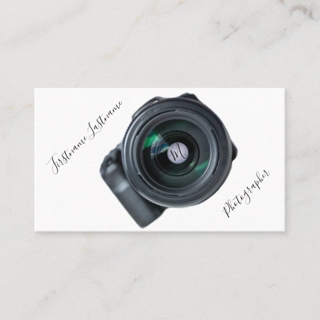 DSLR Camera lenses for Photographers Videographers Business Card (Front)
