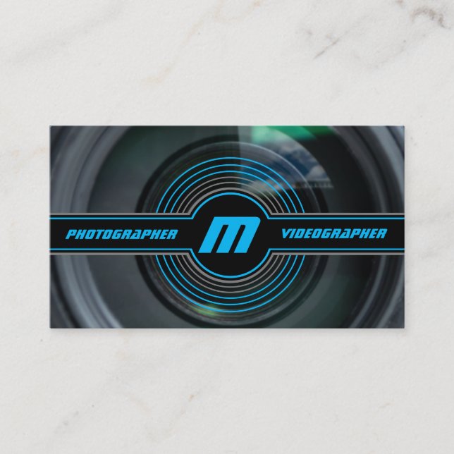 DSLR Camera lenses for Photographers Videographers Business Card (Front)