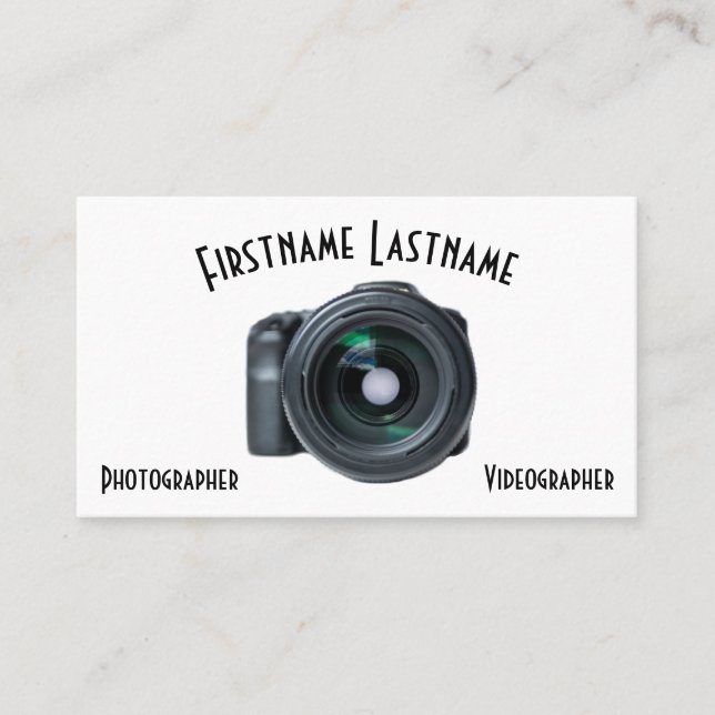 DSLR Camera lenses for Photographers Videographers Business Card (Front)