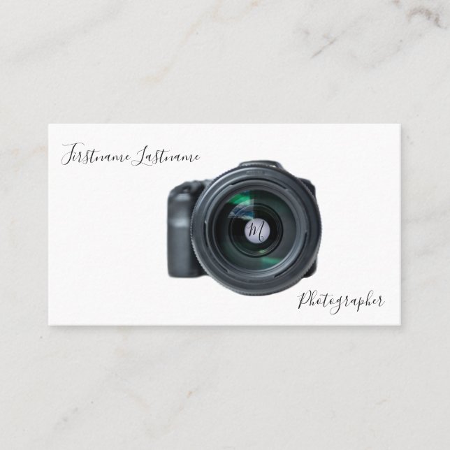DSLR Camera lenses for Photographers Videographers Business Card (Front)