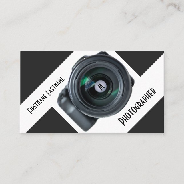 DSLR Camera lenses for Photographers Videographers Business Card (Front)