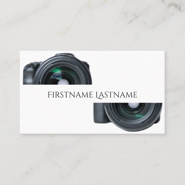 DSLR Camera lenses for Photographers Videographers Business Card (Front)