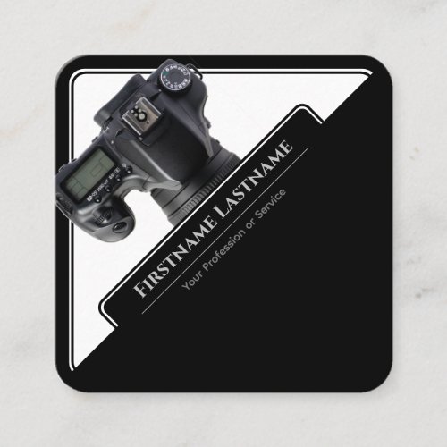 DSLR Camera lenses for Photographers Videographers Square Business Card