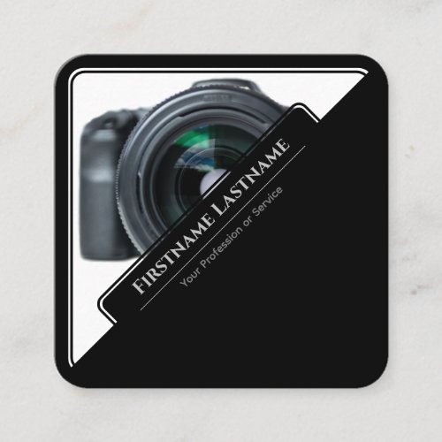DSLR Camera lenses for Photographers Videographers Square Business Card
