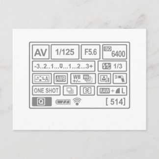 DSLR Setting Postcard