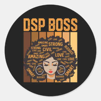 Dsp Boss Powerful Black History Month Black Pride Classic Round Sticker