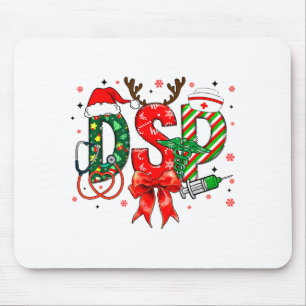 Dsp Nurse Christmas Bow Dsp Gift Xmas Pajamas Grou Mouse Pad