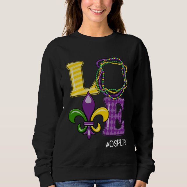 DSP Nurse Mardi Gras Leopard Festival Party Sweatshirt (Front)