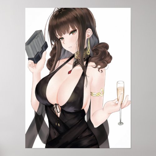 DSR 50 Hottie Drinking Champagne Poster