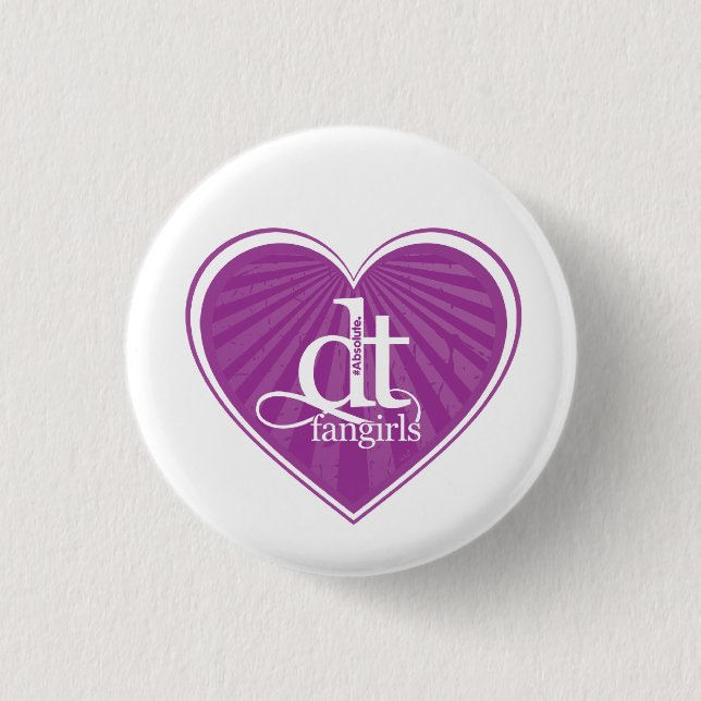 DT Fangirls (Heart Purple Button) Pinback Button (Front)