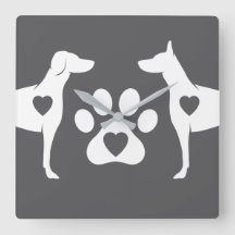 DTDR Doberman Wall Clock Gray