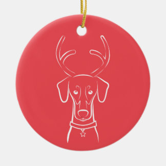 DTDR Holiday Ornament - Natural Doberman