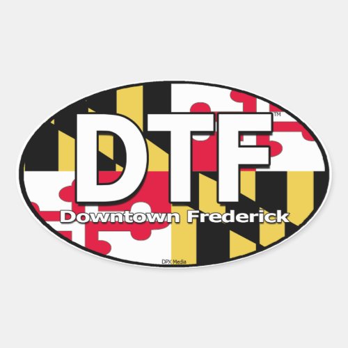 DTF Maryland Flag Decal Oval Sticker