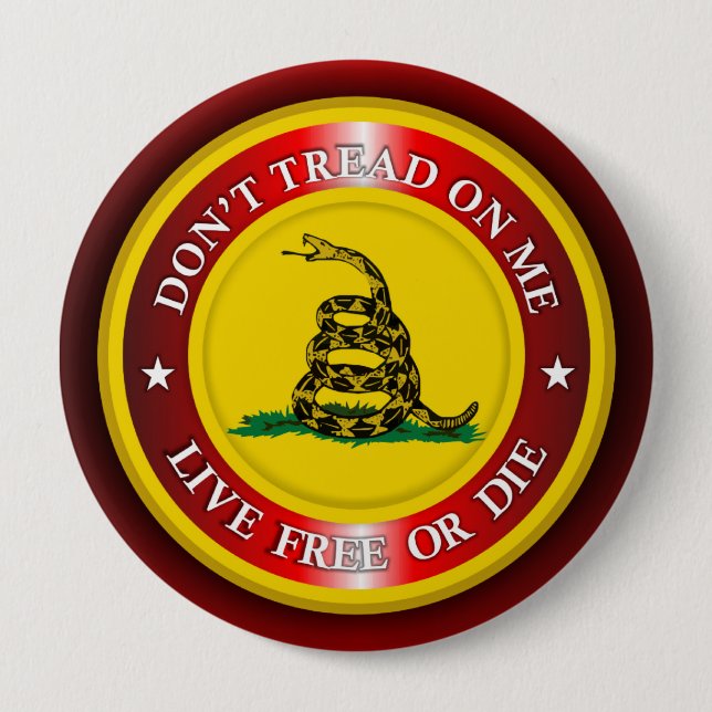 DTOM - Live Free or Die 2 (red) Button (Front)