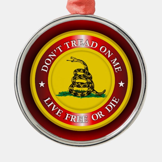 DTOM - Live Free or Die 2 (red) Metal Ornament (Front)