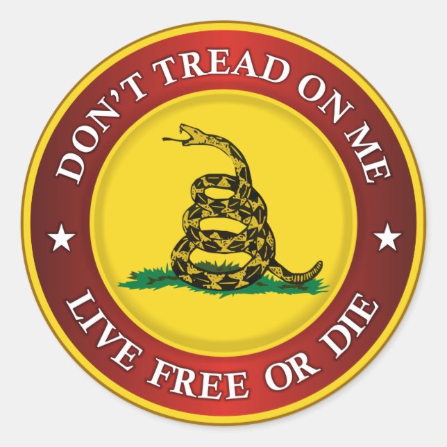 DTOM -Live Free Or Die Classic Round Sticker (Front)