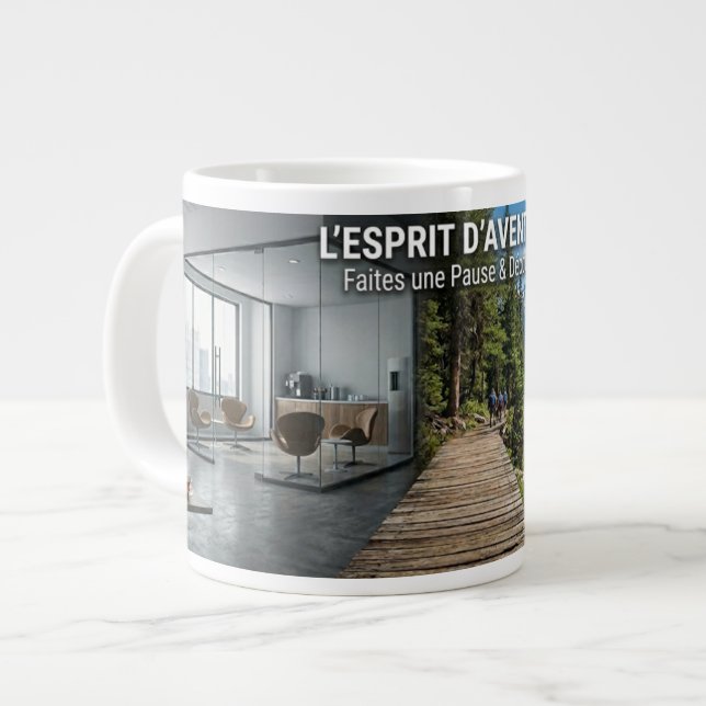 Du bureau à la nature, café géant mup giant coffee mug (Front Left)