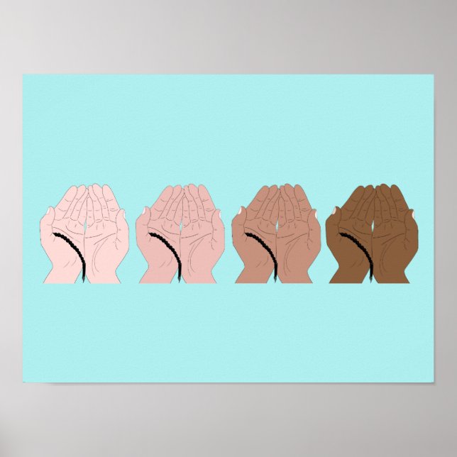 Dua Hands with Tasbih - Islamic Prayer Hands Poster (Front)