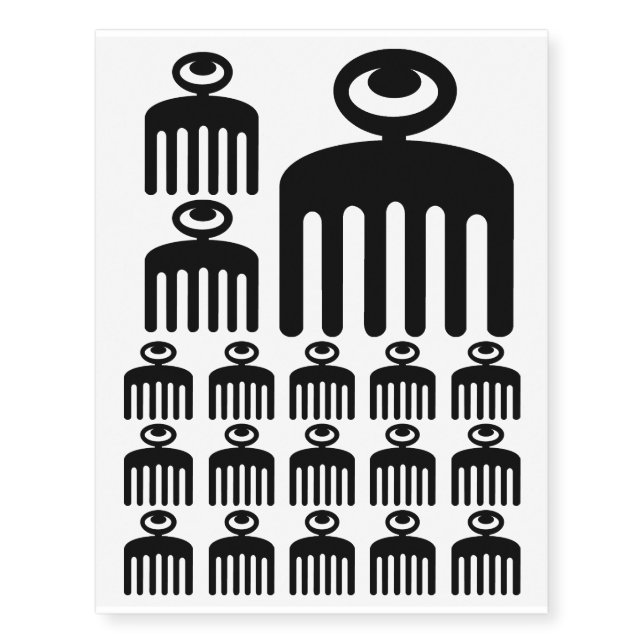 Duafe | Adinkra Symbol for Feminine Beauty Temporary Tattoos (Front)
