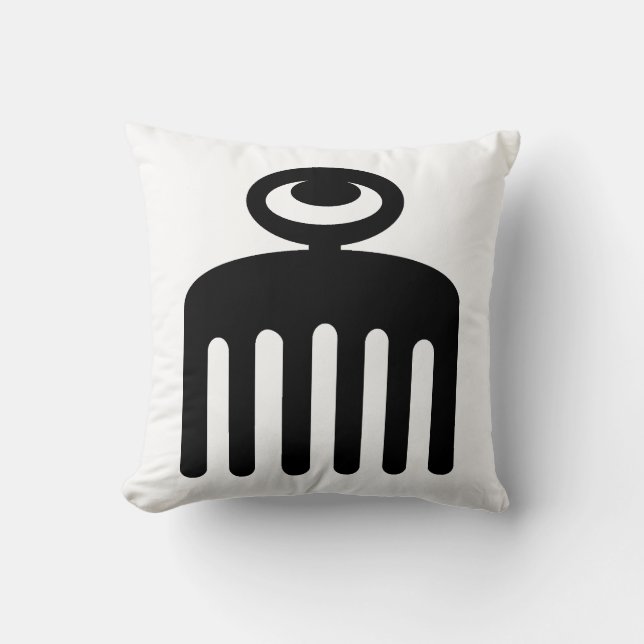 Duafe | Adinkra Symbol for Feminine Beauty Throw Pillow (Front)