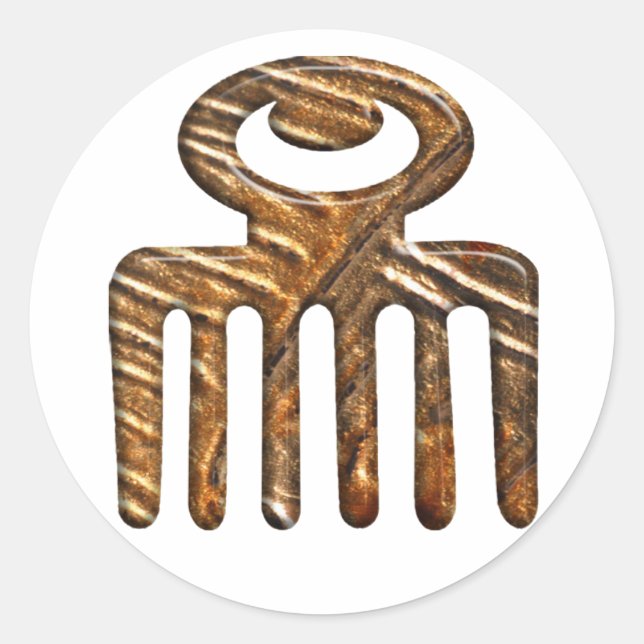 Duafe. African Adinkra symbol of Beauty Classic Round Sticker (Front)