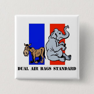 DUAL AIR BAGS STANDARD POLITICAL BUTTON DEMOCRAT