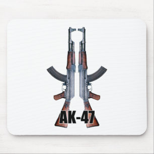 Dual AK-47 Assault Rifles Mouse Pad