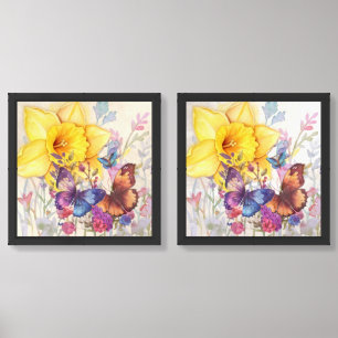 Dual Blooms: Strength in Harmony Wall Art Sets