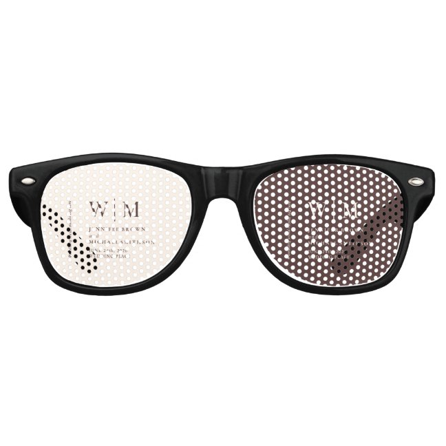 Dual Chocolate Brown Beige Formal FunWedding Retro Sunglasses