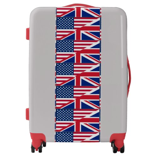 Dual Citizen American British Flag Carry On Luggage