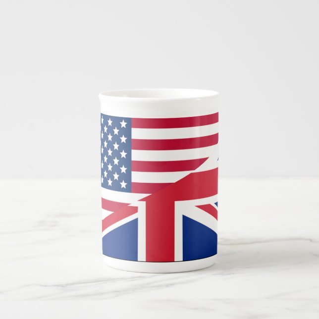 Dual Citizen American & British Flag China Mug (Front)