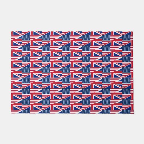 Dual Citizen American British Flag Doormat