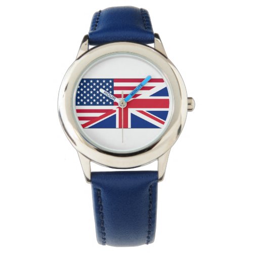 Dual Citizen American British Flag Kids Watch