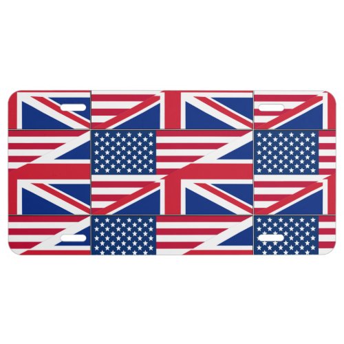 Dual Citizen American  British Flag License Plate