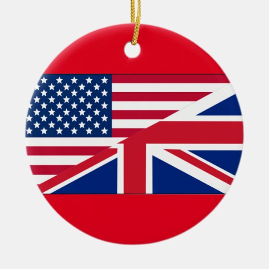 Dual Citizen American & British Flag Ornament 