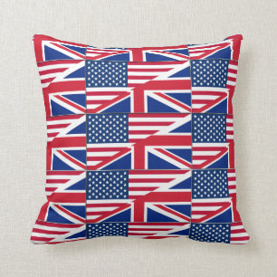 Dual Citizen American British Flag Throw Pillow
