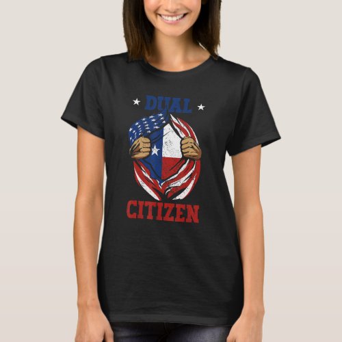 Dual Citizen Texas Pride Usa And Texas Flag Texan T_Shirt