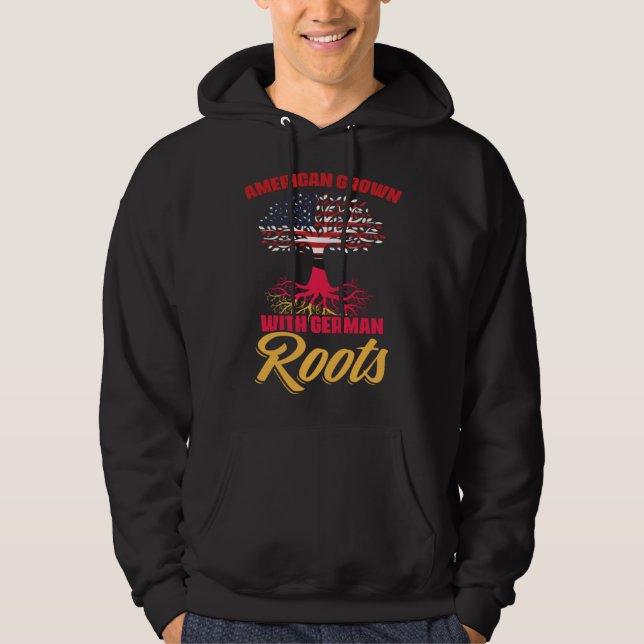 Dual Citizenship America Germany Flag Roots German Hoodie (Front)