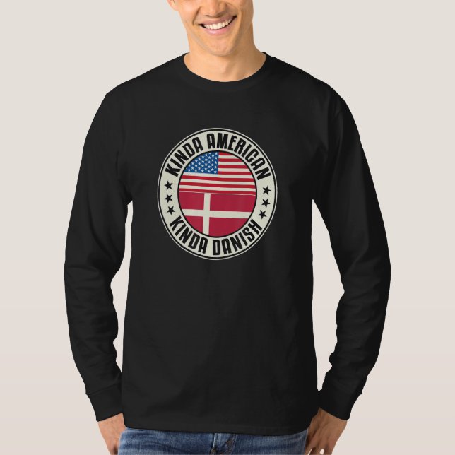 Dual Citizenship American Danish Denmark Usa Flag  T-Shirt (Front)
