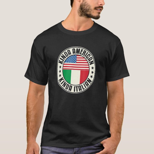 Dual Citizenship American Italian Italy Usa Flag I T-Shirt (Front)