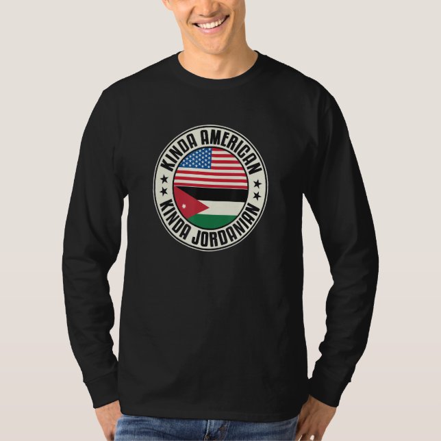 Dual Citizenship American Jordanian Jordan Usa Fla T-Shirt (Front)